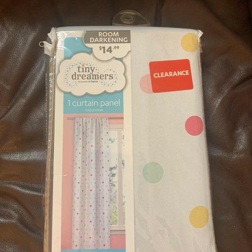 Dreamers Colorful Dot Curtain Panel - White with Red, Yellow, Green Dots
